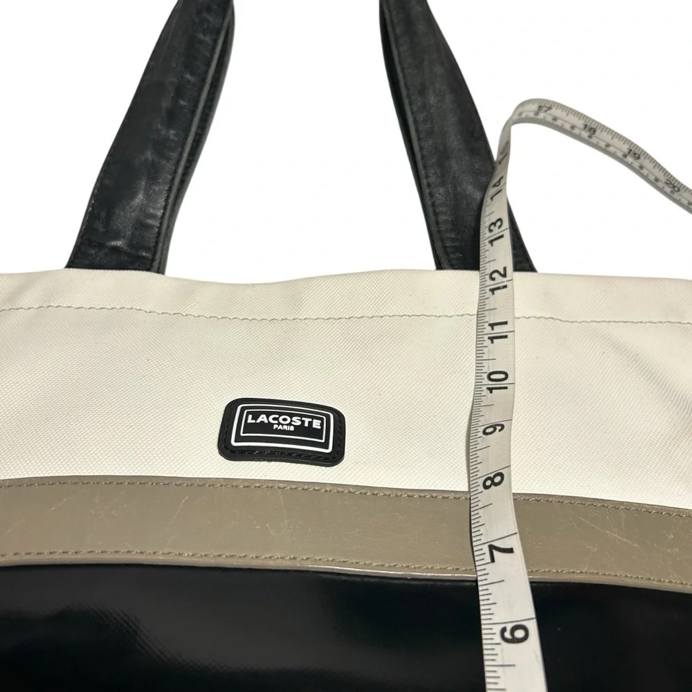 Lacoste Horizontal Shopping Bag Black and IvoryTote